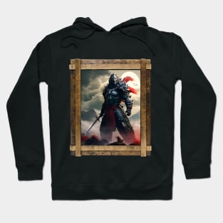 Japanese Monster Dragon Samurai Ninja Vintage Landscape Movie Artist Fan Frame Hoodie